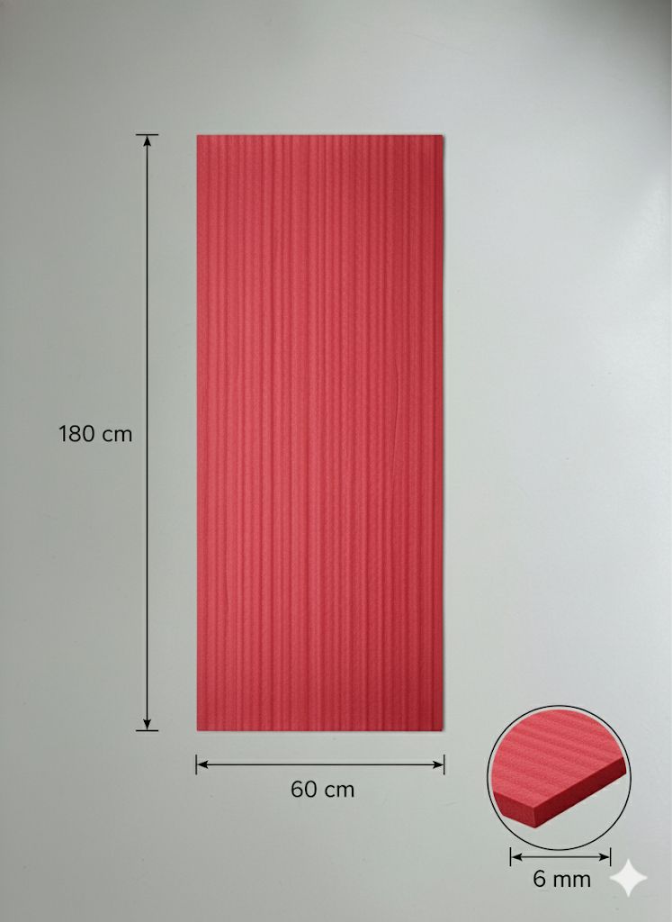 🧘‍♀️ Esterilla Roja Acanalada (180x60 cm)